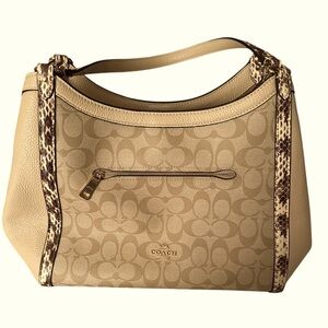 Coach Women’s Kristy Shoulder Bag in Ivory/Gold/Light Khaki and Ivory